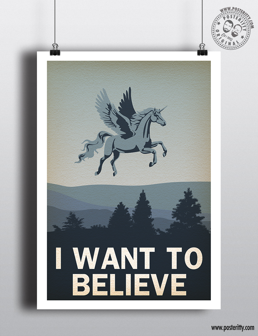 I Want To Believe (Unicorn) - Minimalist Poster