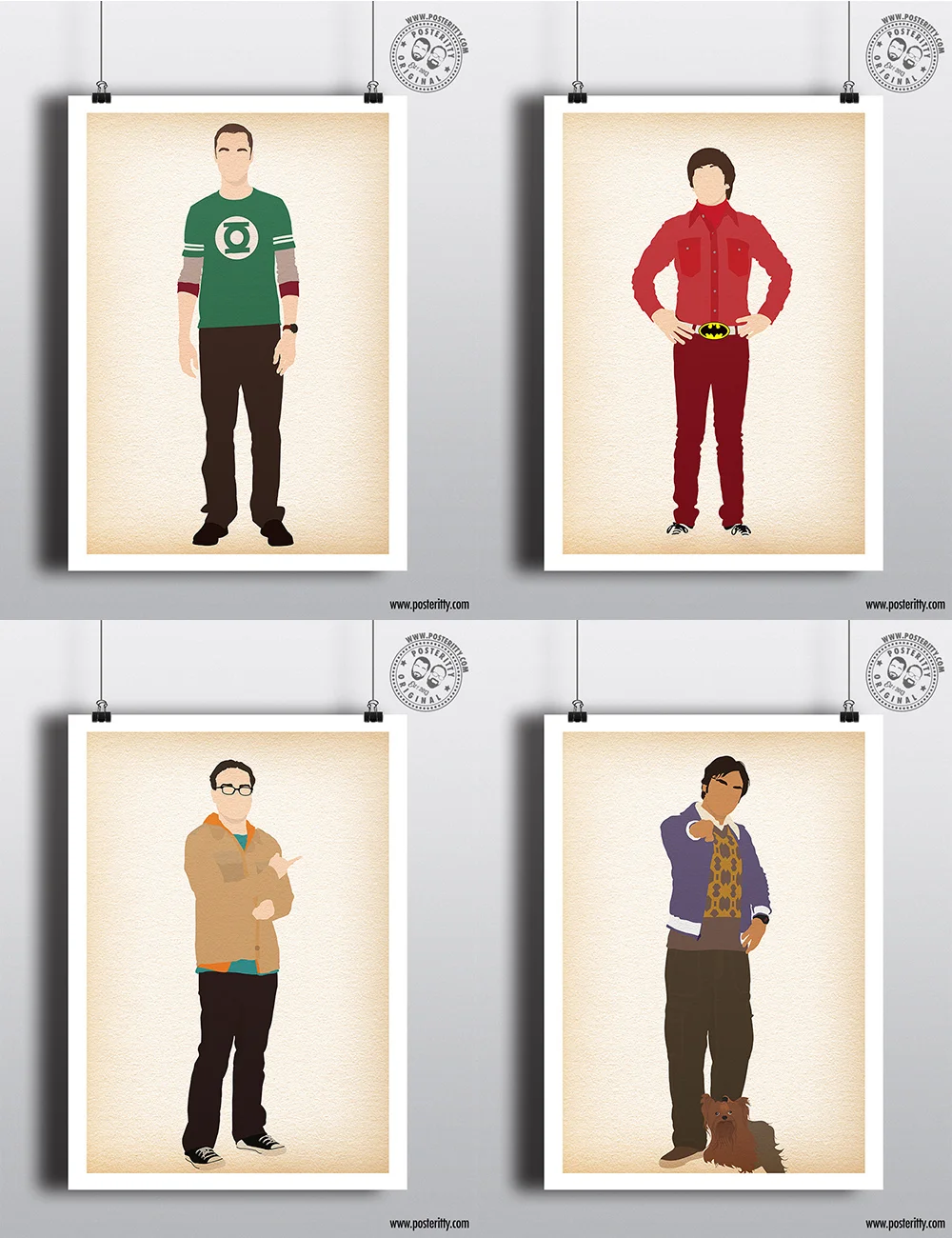 The Big Bang Theory Characters (7 Posters)  - Minimalist Poster