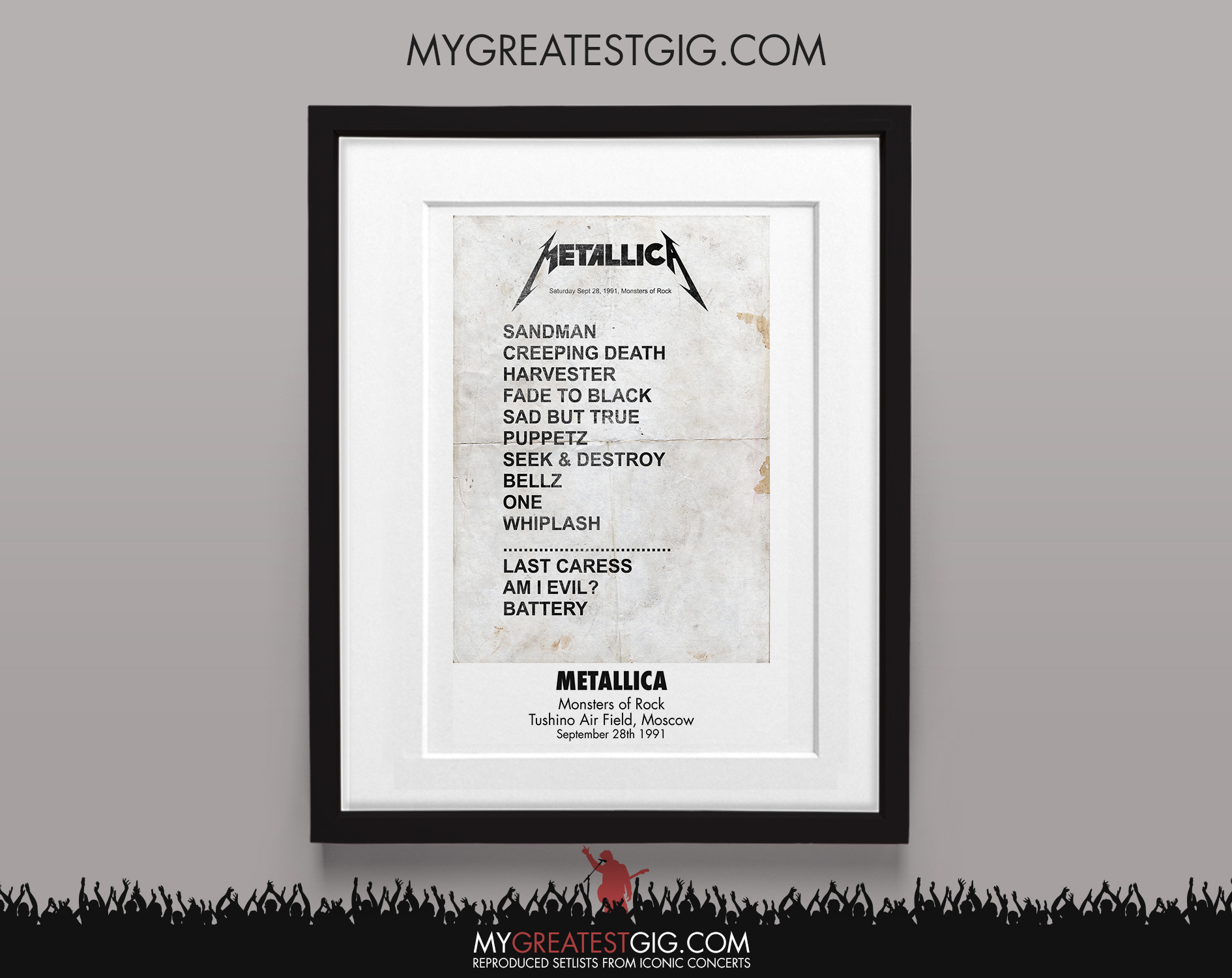Metallica moscow 1991 song list