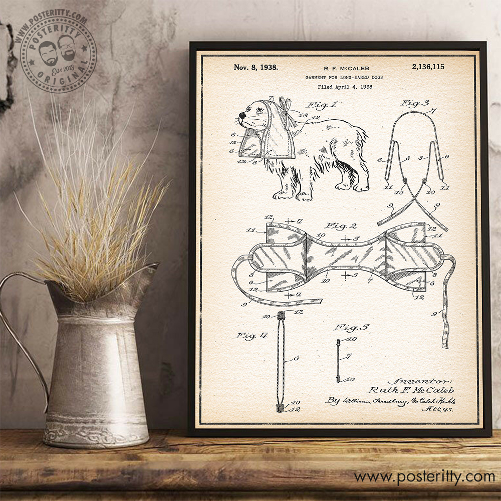 Dog Ear Covers - Vintage Patent Poster Retro Blueprint Wall Decor