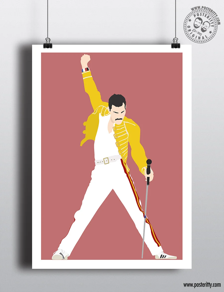 Freddie Mercury Arm Up (Wembley) - Minimalist Music Poster