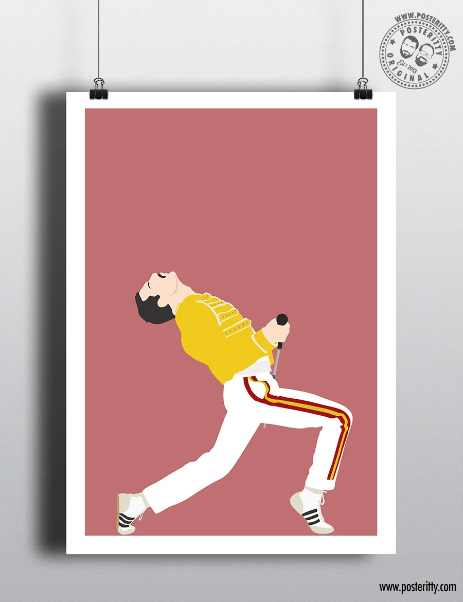 Freddie Mercury Head Back (Wembley) - Minimalist Music Poster