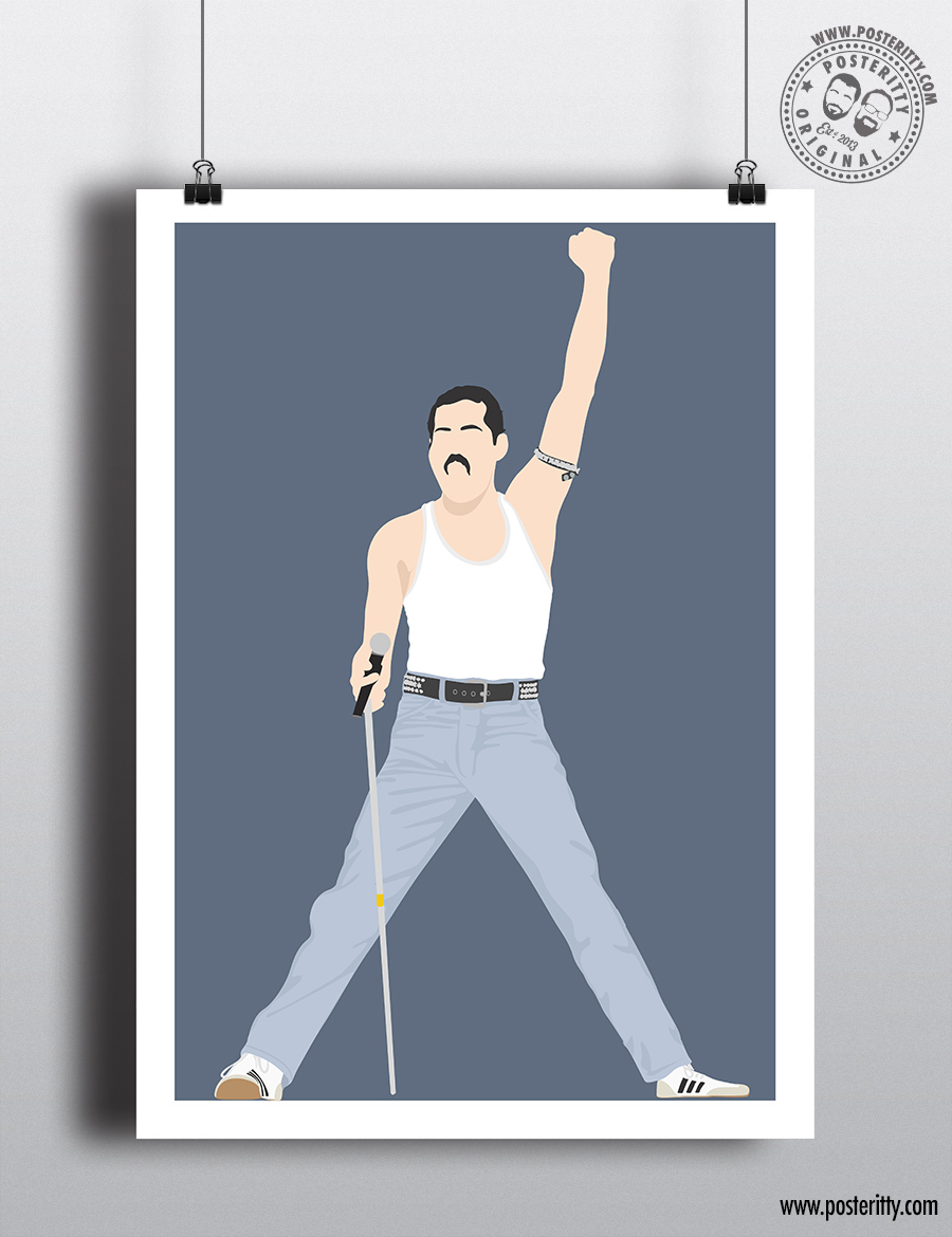Freddie Mercury Arm Up (Live Aid) - Minimalist Music Poster