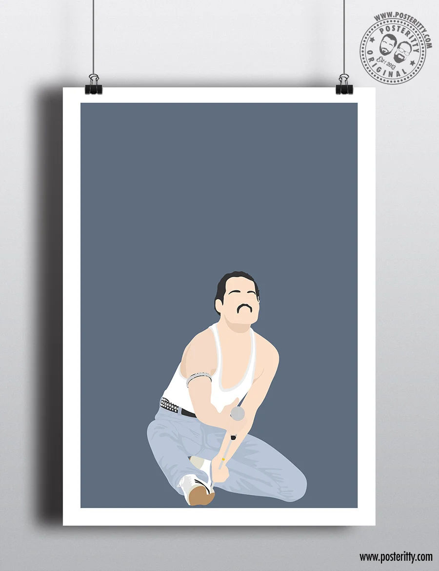 Freddie Mercury Crouch (Live Aid) - Minimalist Music Poster