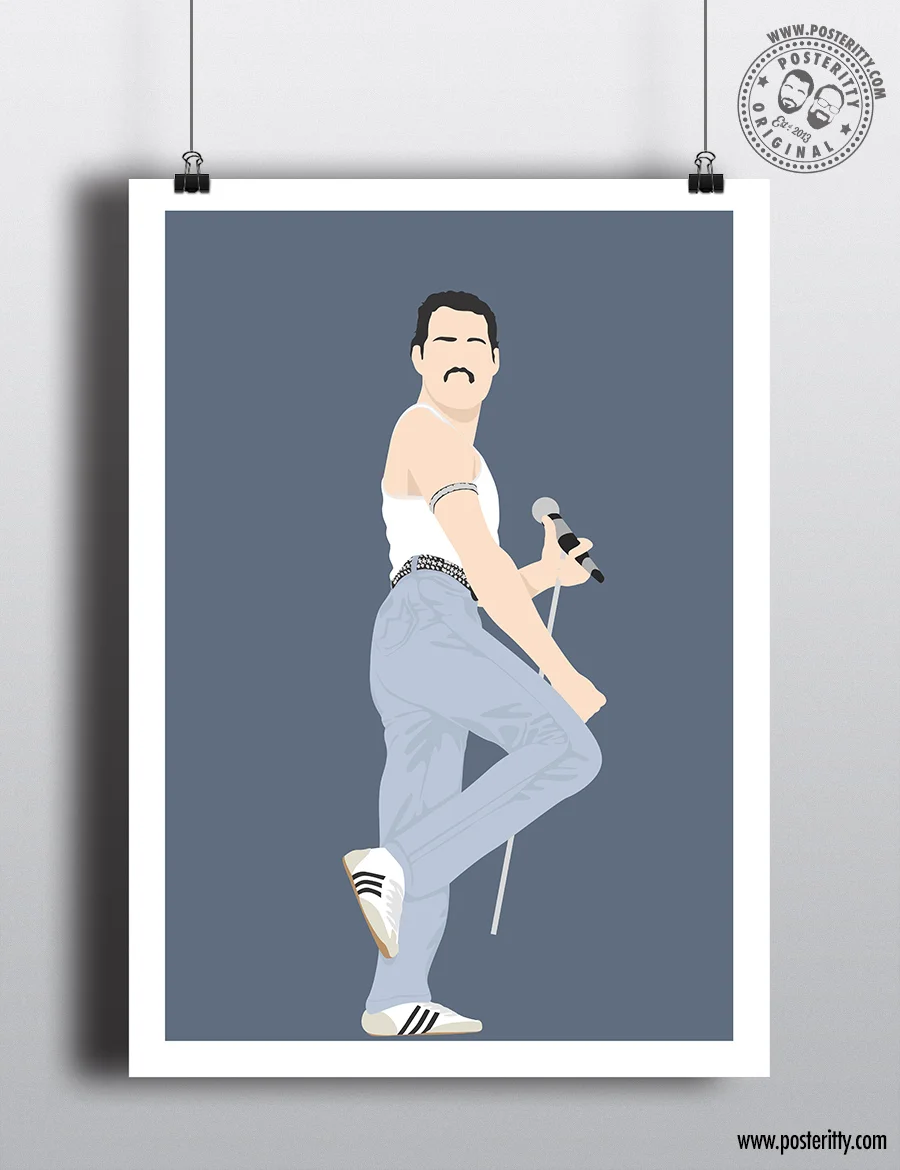 Freddie Mercury Shoulder (Live Aid) - Minimalist Music Poster
