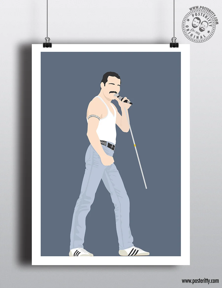 Freddie Mercury Vocals (Live Aid) - Minimalist Music Poster