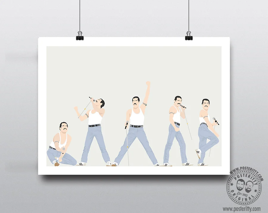 Freddie Mercury Collage (Live Aid) - Minimalist Music Poster