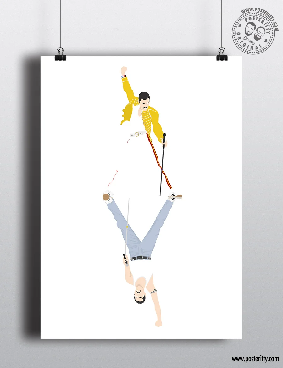 Freddie Mercury Wembley Mirror - Minimalist Music Poster