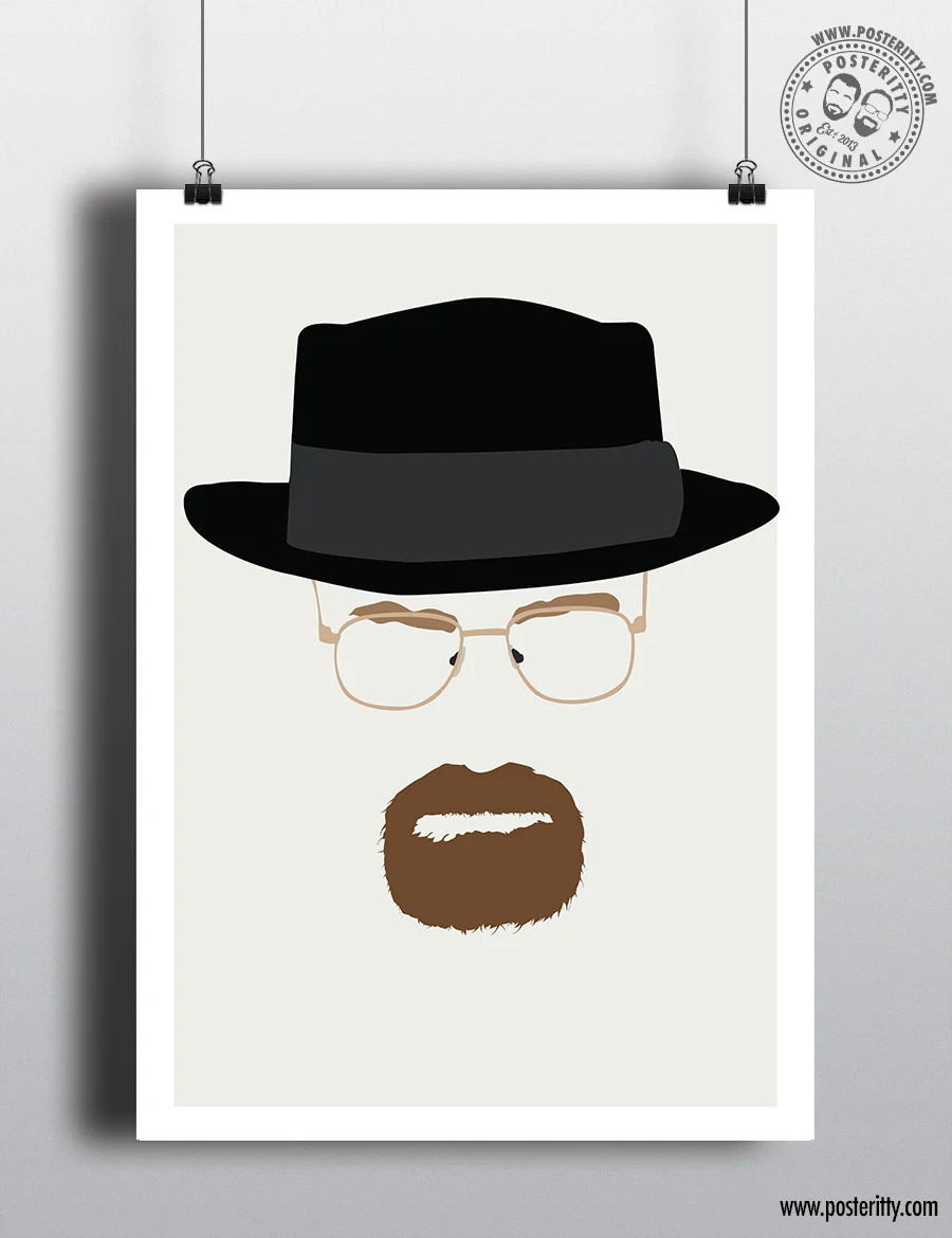 Heisenberg - Walter White Head - Breaking Bad - Minimalist Poster