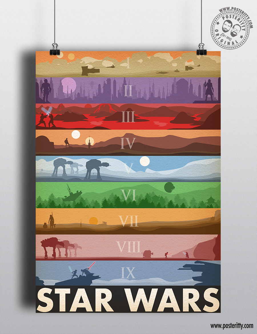 Star Wars Saga - Collage - Minimalist Movie Poster