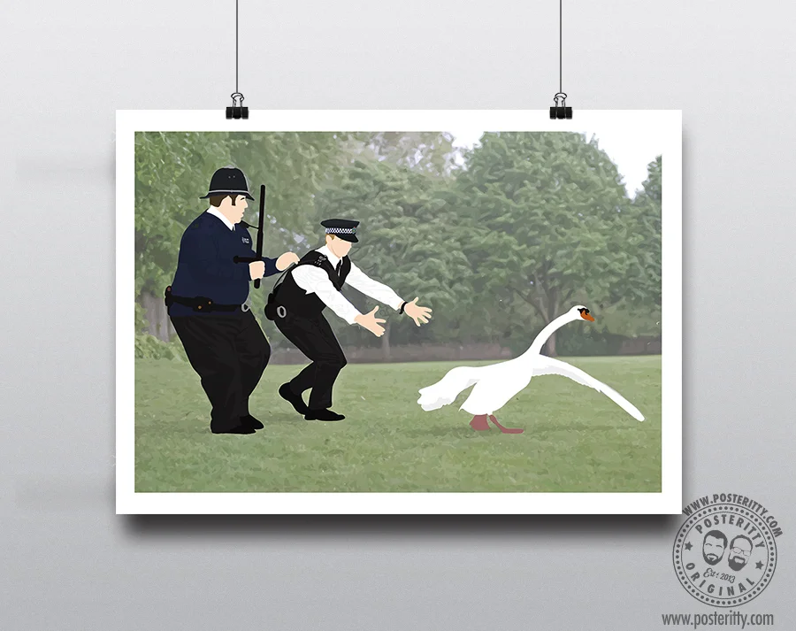 Hot Fuzz (Swan) - Minimalist Movie Poster
