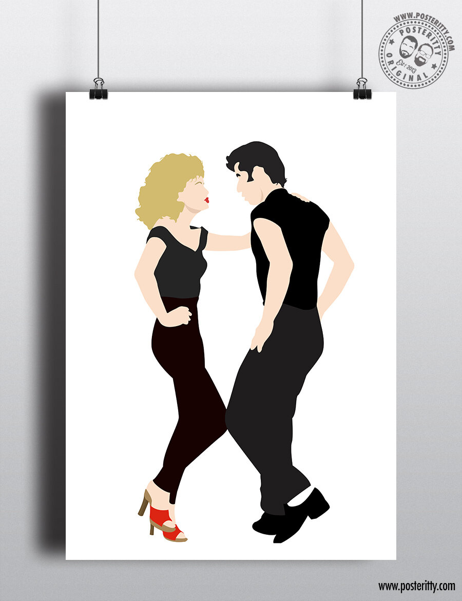 Grease - Iconic Couples - Minimal Movie Poster — Posteritty