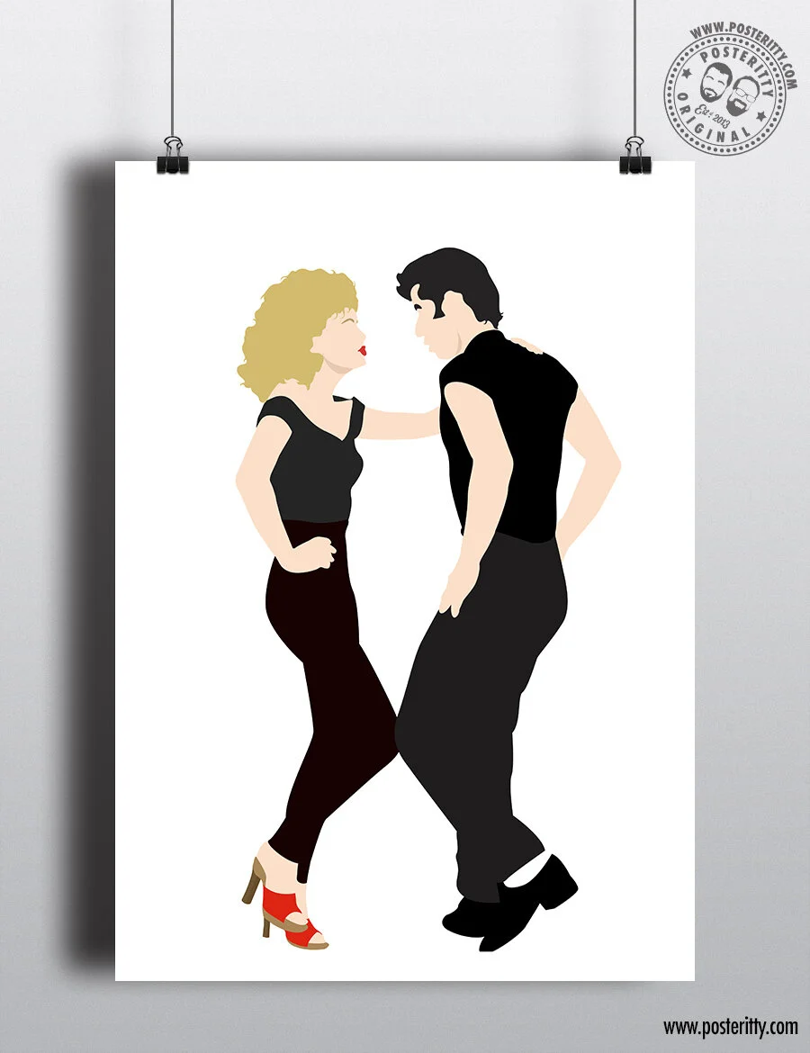 Grease - Iconic Couples - Minimal Movie Poster