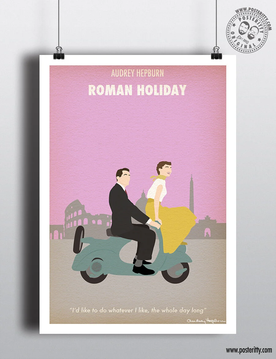 Roman Holiday (Audrey Hepburn) - Minimalist Movie Poster