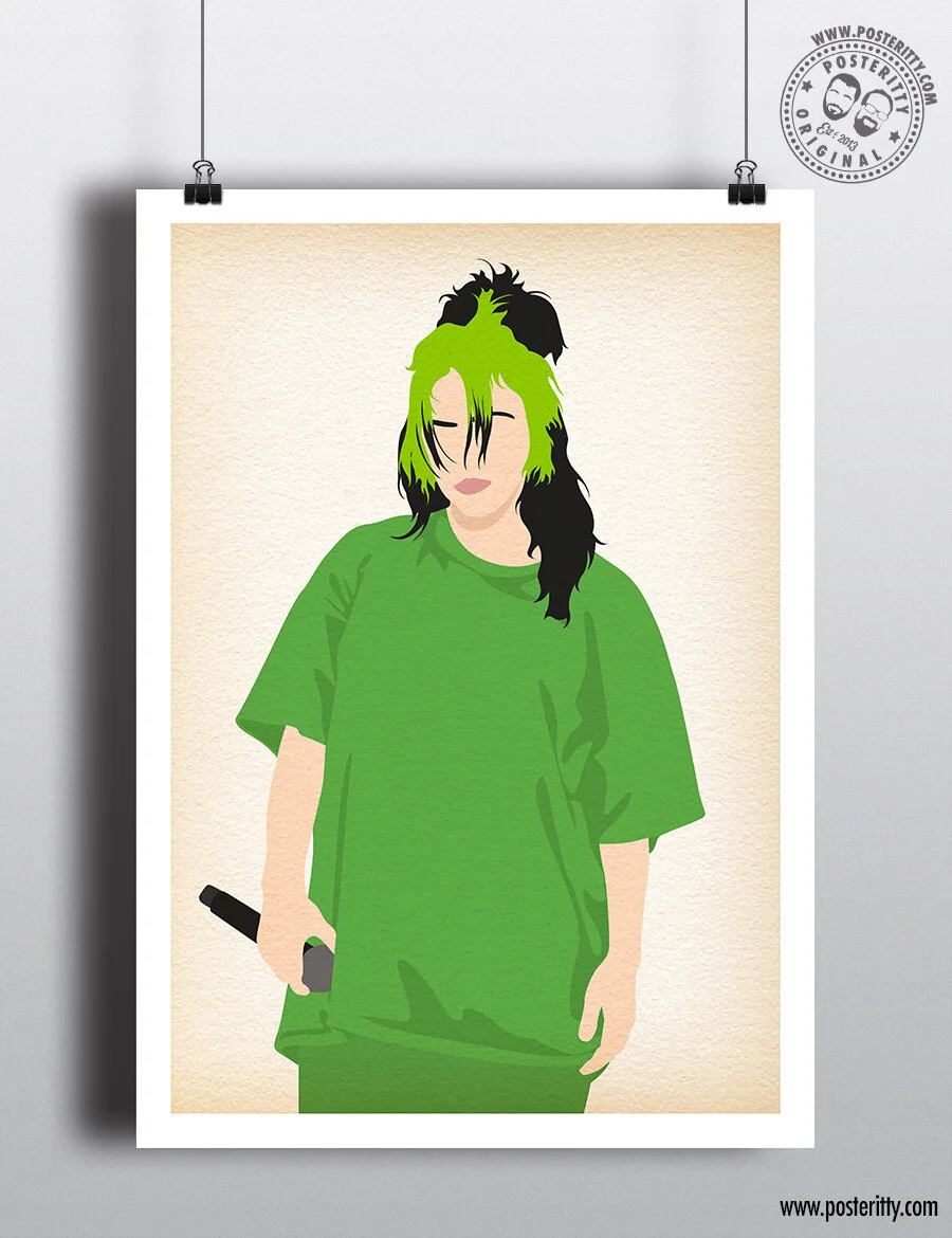 Billie Eilish (Green) - Minimalist Music Poster