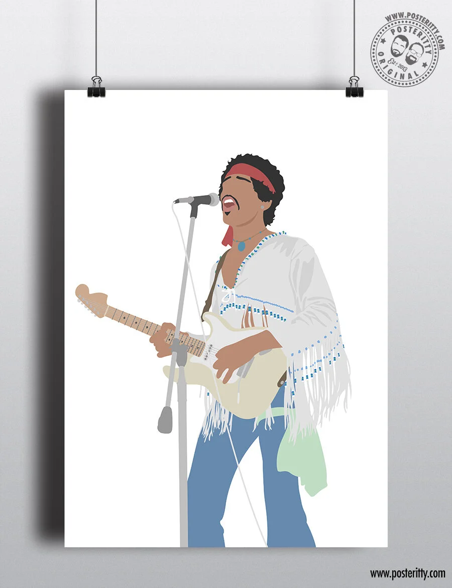 Jimi Hendrix - Woodstock 1969 - Minimalist Poster