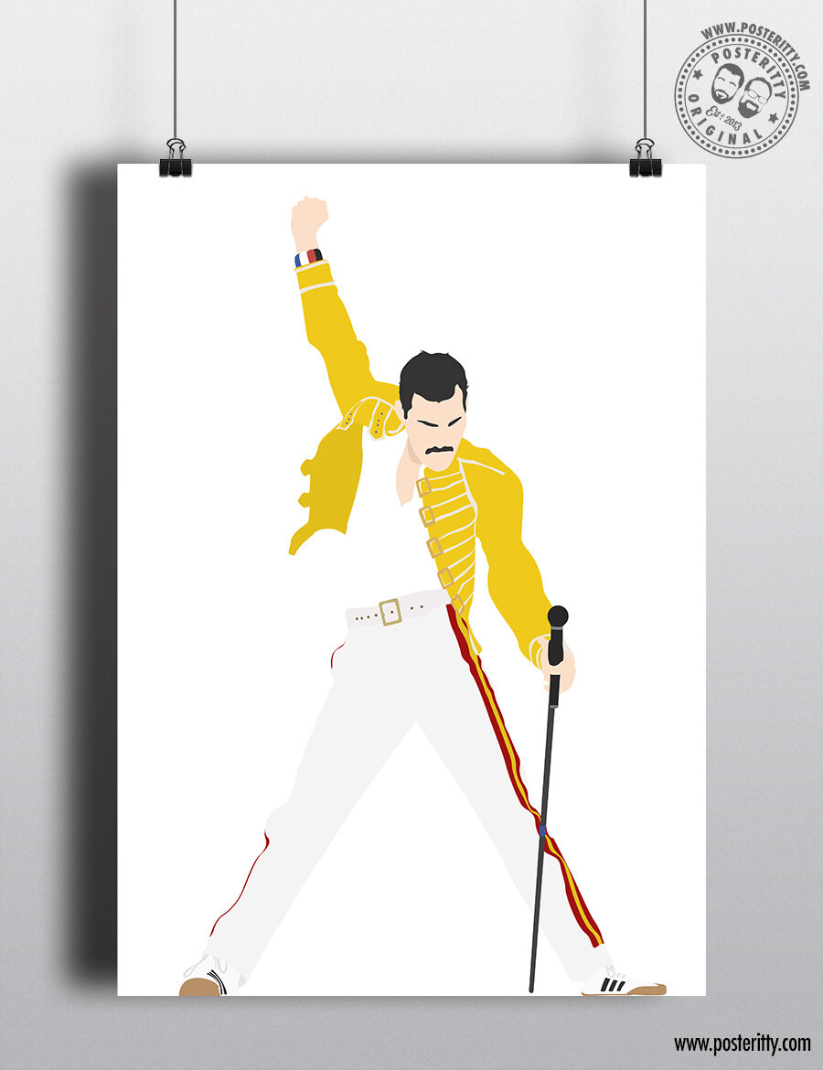 Noble Danubio Alcanzar Freddie Mercury - Wembley 1986 - Minimalist Poster — Posteritty