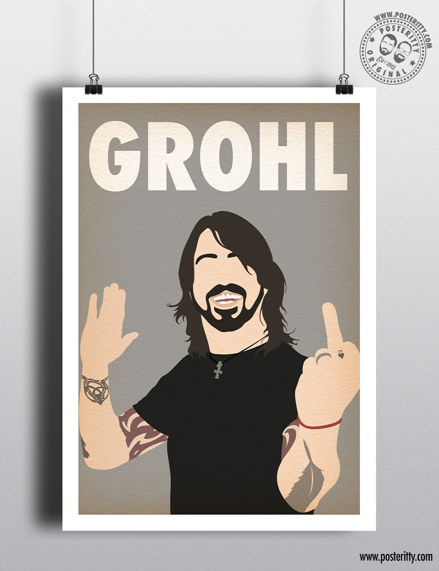 Dave Grohl Music Icon (Finger) - Minimalist Poster