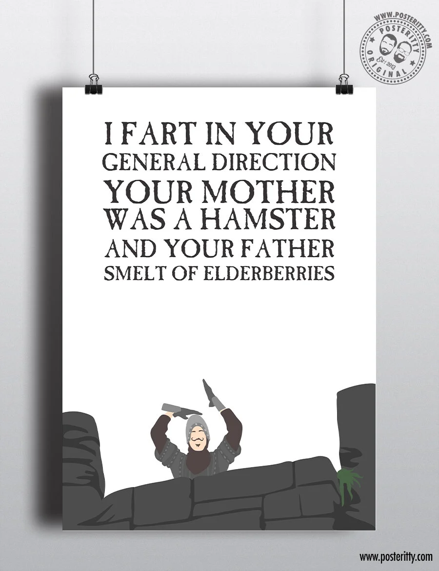 '...Your mother was a Hamster...' - Monty Python - Minimalist Quote Poster