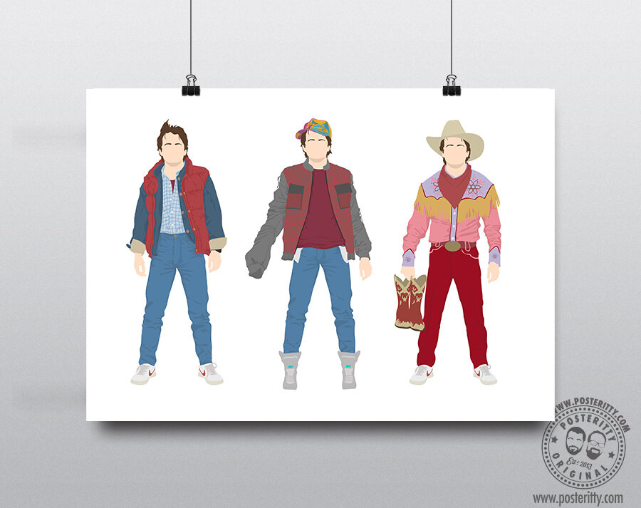 Marty McFly (Back to the Future Triple) - Minimalist 80's Icons Character Poster