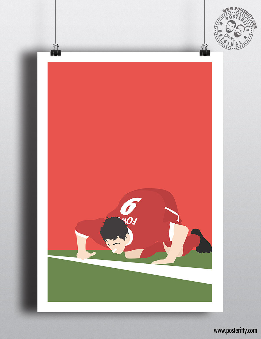 Robbie Fowler - Celebration - Liverpool - Minimalist Poster