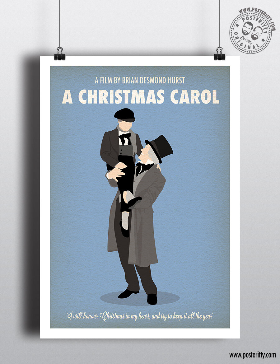 CHRISTMAS CAROL 1951 Minimalist Movie Poster Minimal Xmas Film Print Posteritty 
