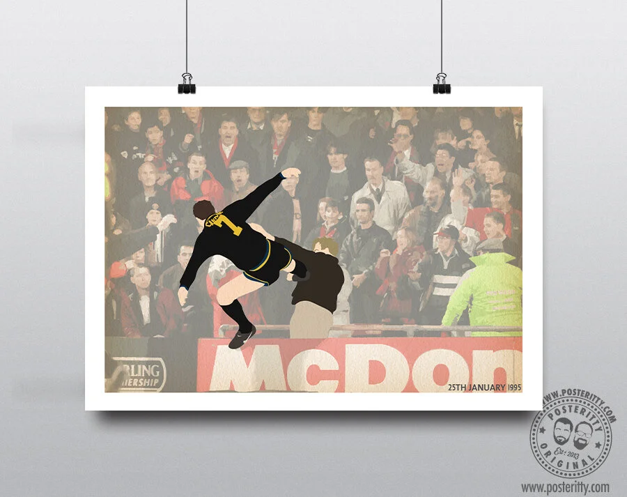 Eric Cantona (Kick) - Manchester United - Minimalist Poster