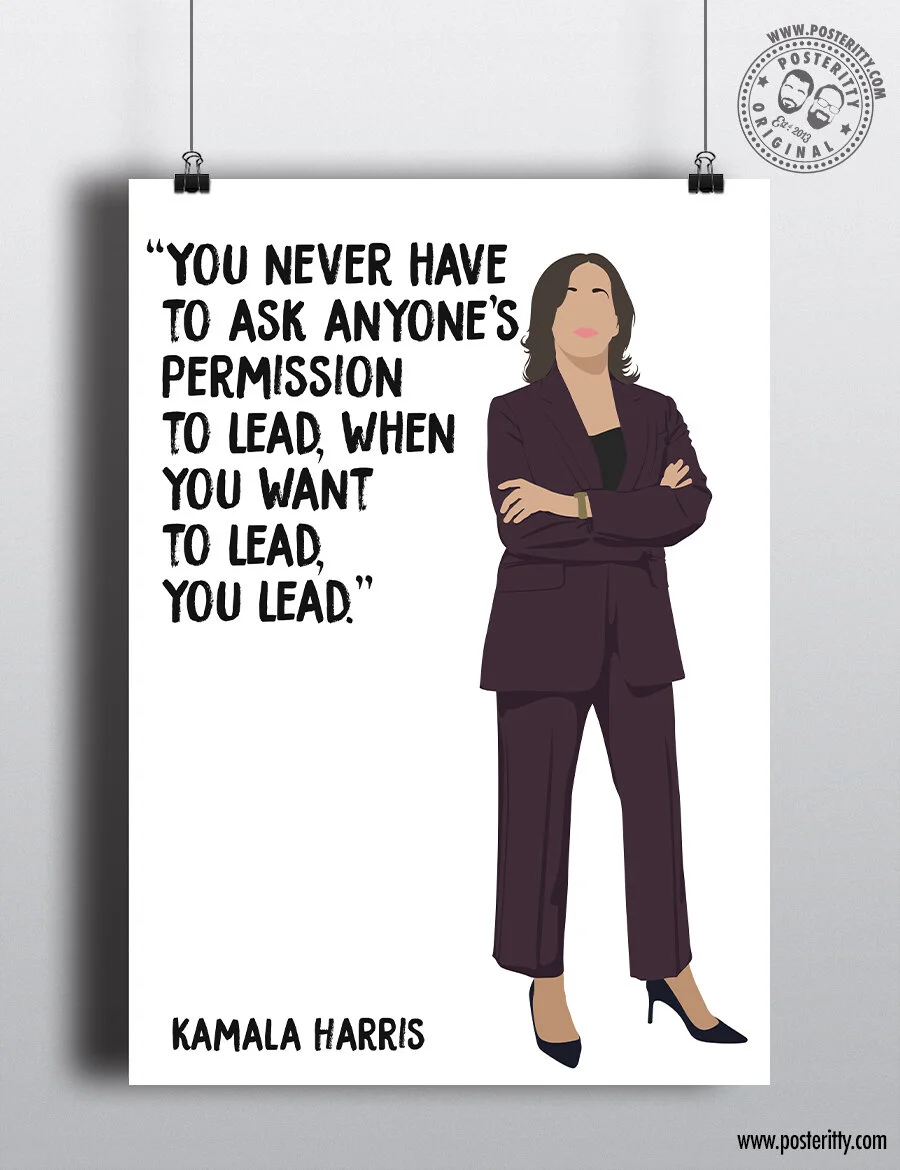 Kamala Harris - Minimalist Female Role Model Quote Poster