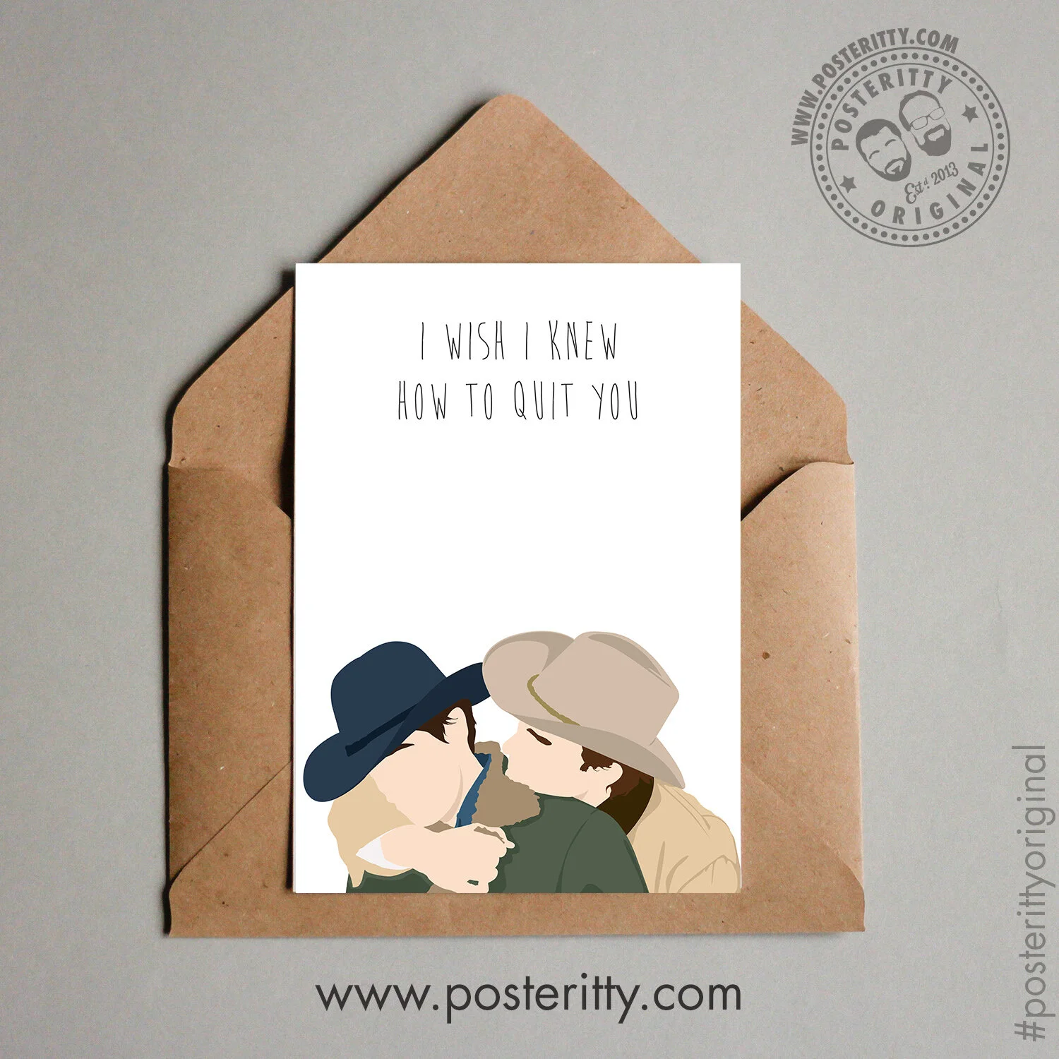 Brokeback Mountain (I wish I could quit you) - Minimalist Valentines Card