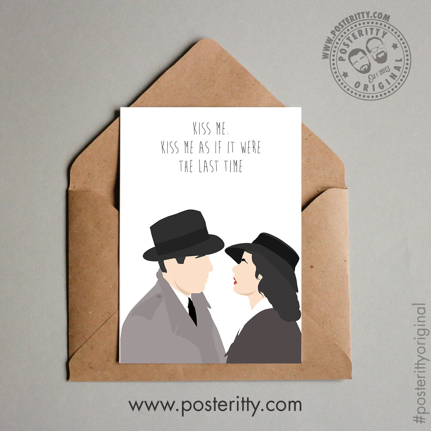 Casablanca (Kiss me...) - Minimalist Valentines Card
