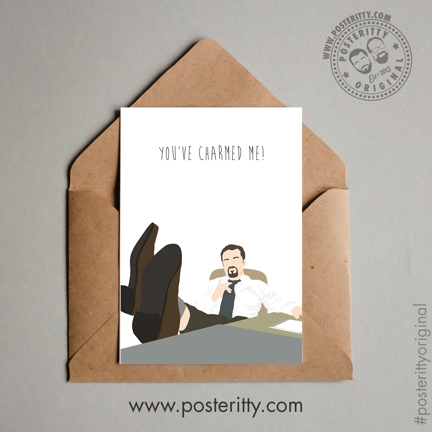 David Brent (You've charmed me) - Minimalist Valentines Card