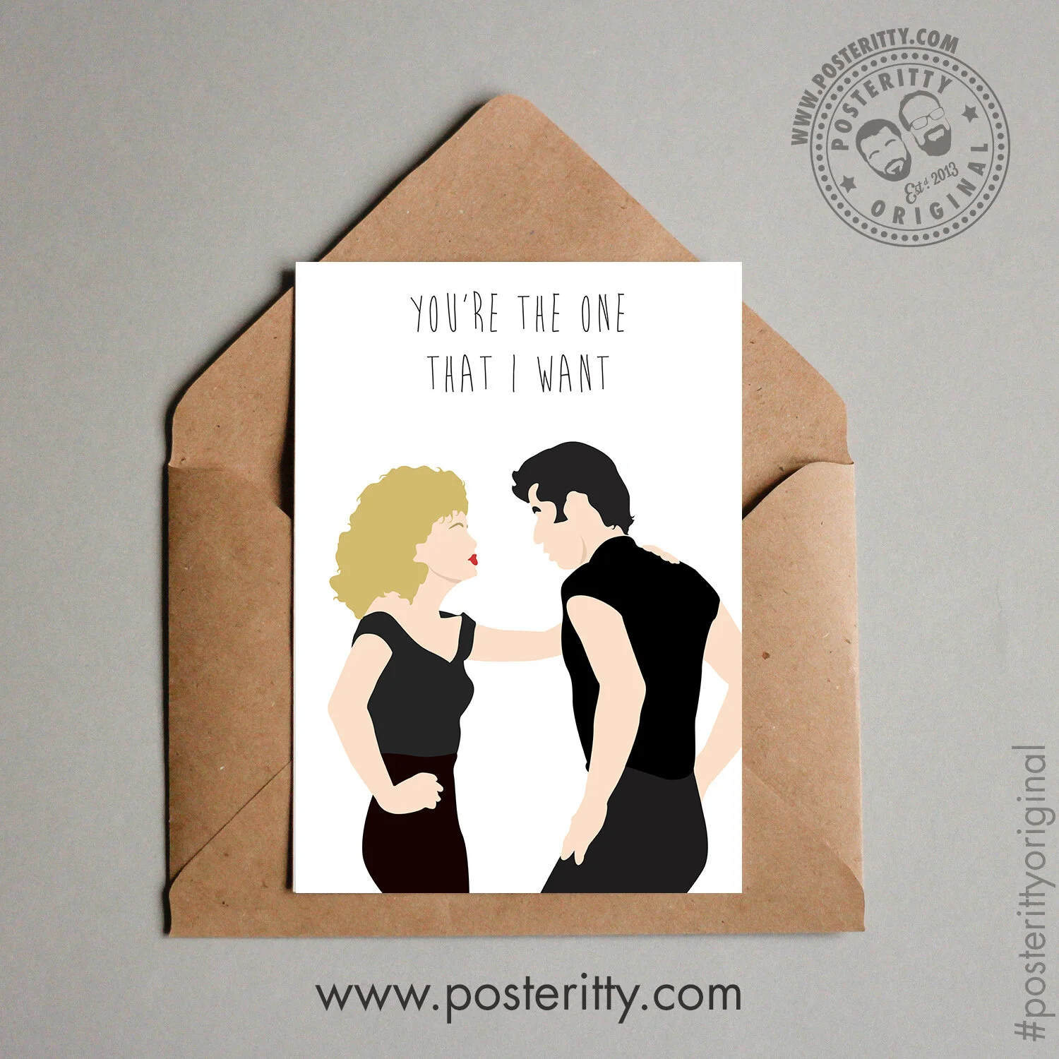 Grease (You're the one that I want) - Minimalist Valentines Card