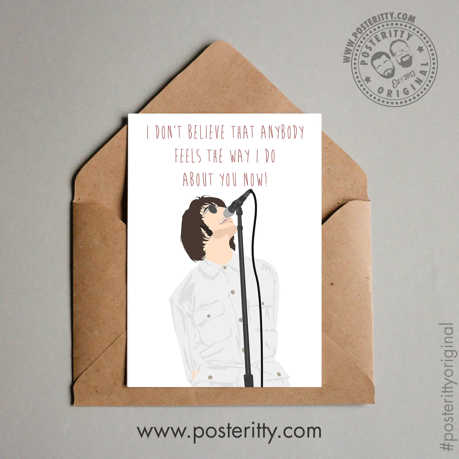 Liam Gallagher (Singing) - Minimalist Valentines Card