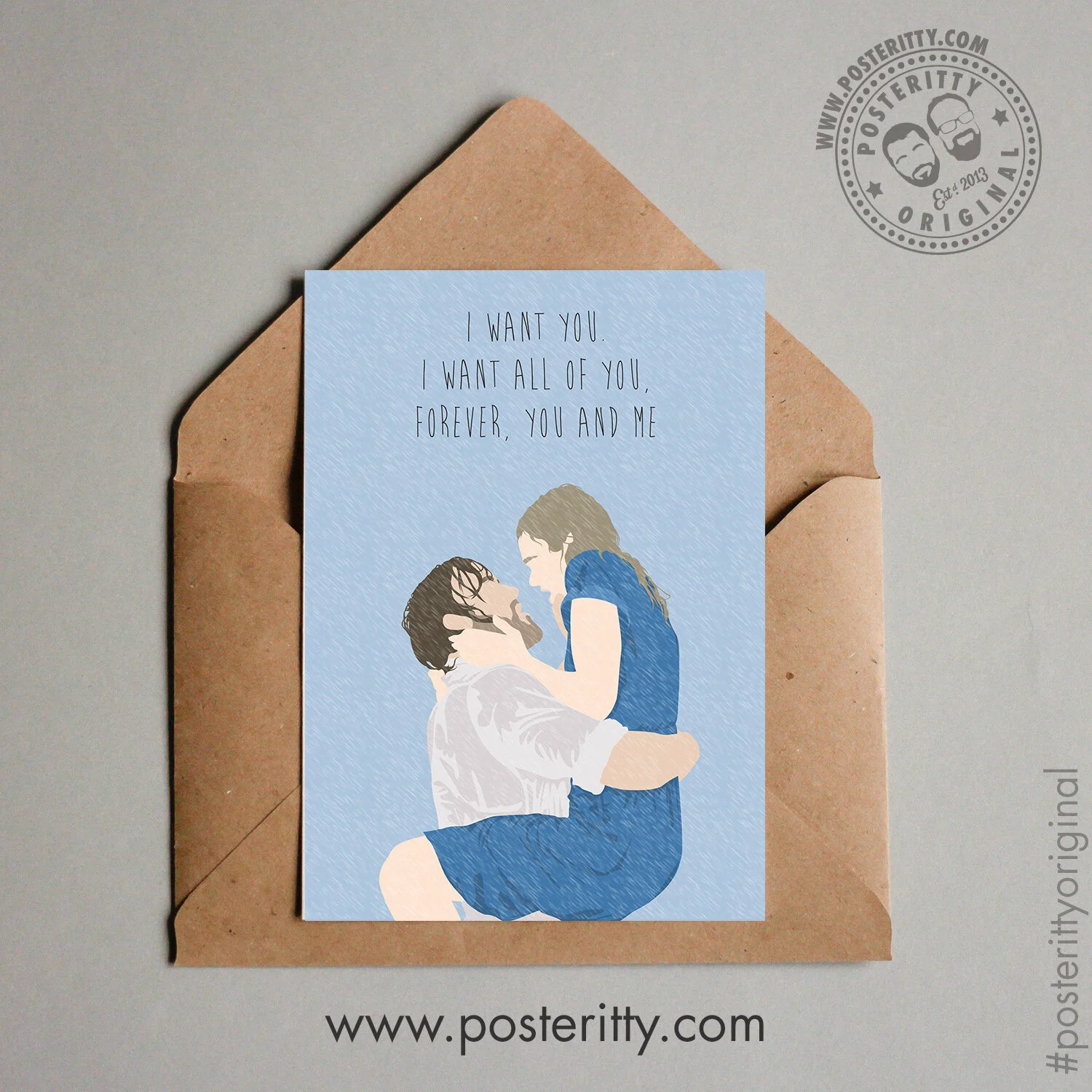 Notebook (I want you...) - Minimalist Valentines Card