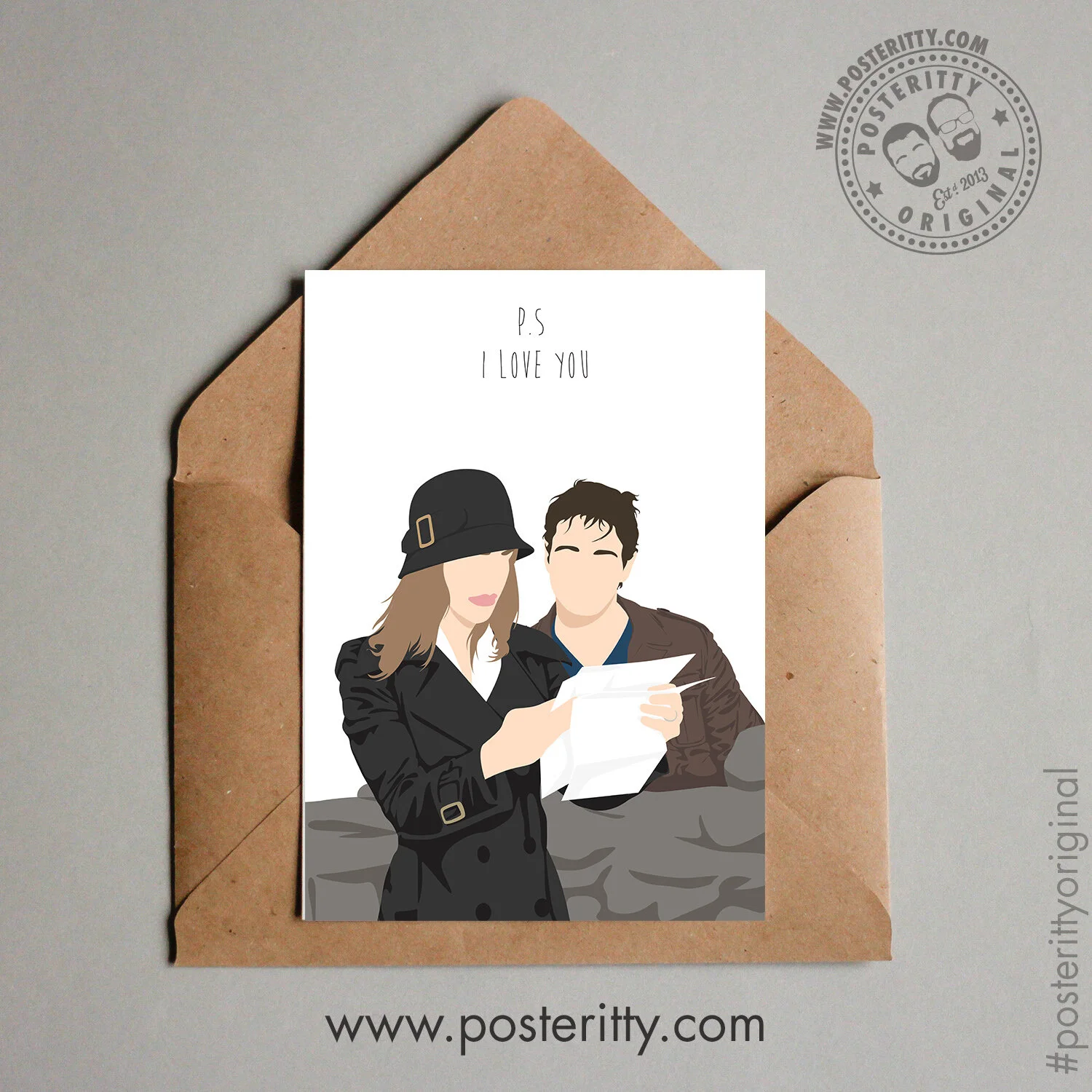 P.S I Love You - Minimalist Valentines Card
