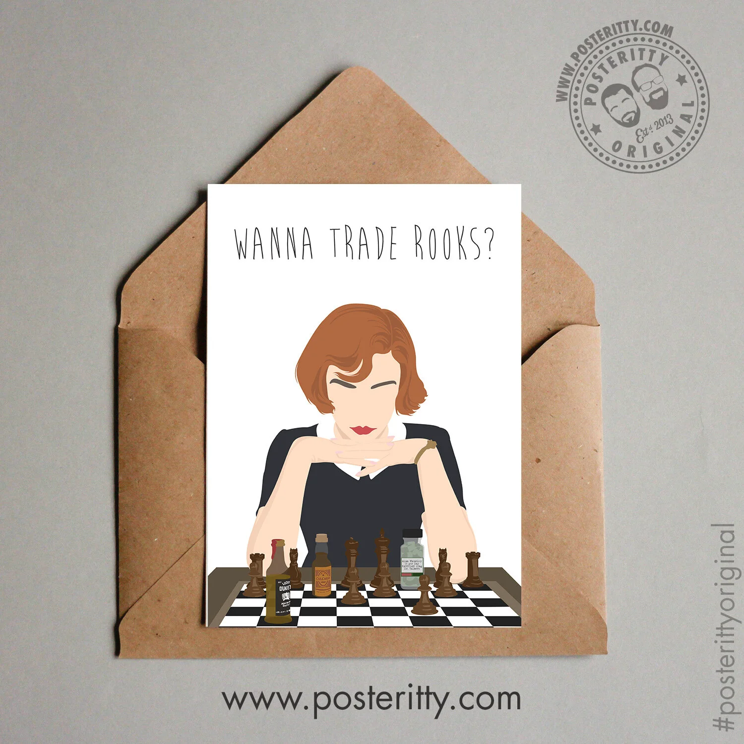Queens Gambit - Minimalist Valentines Card