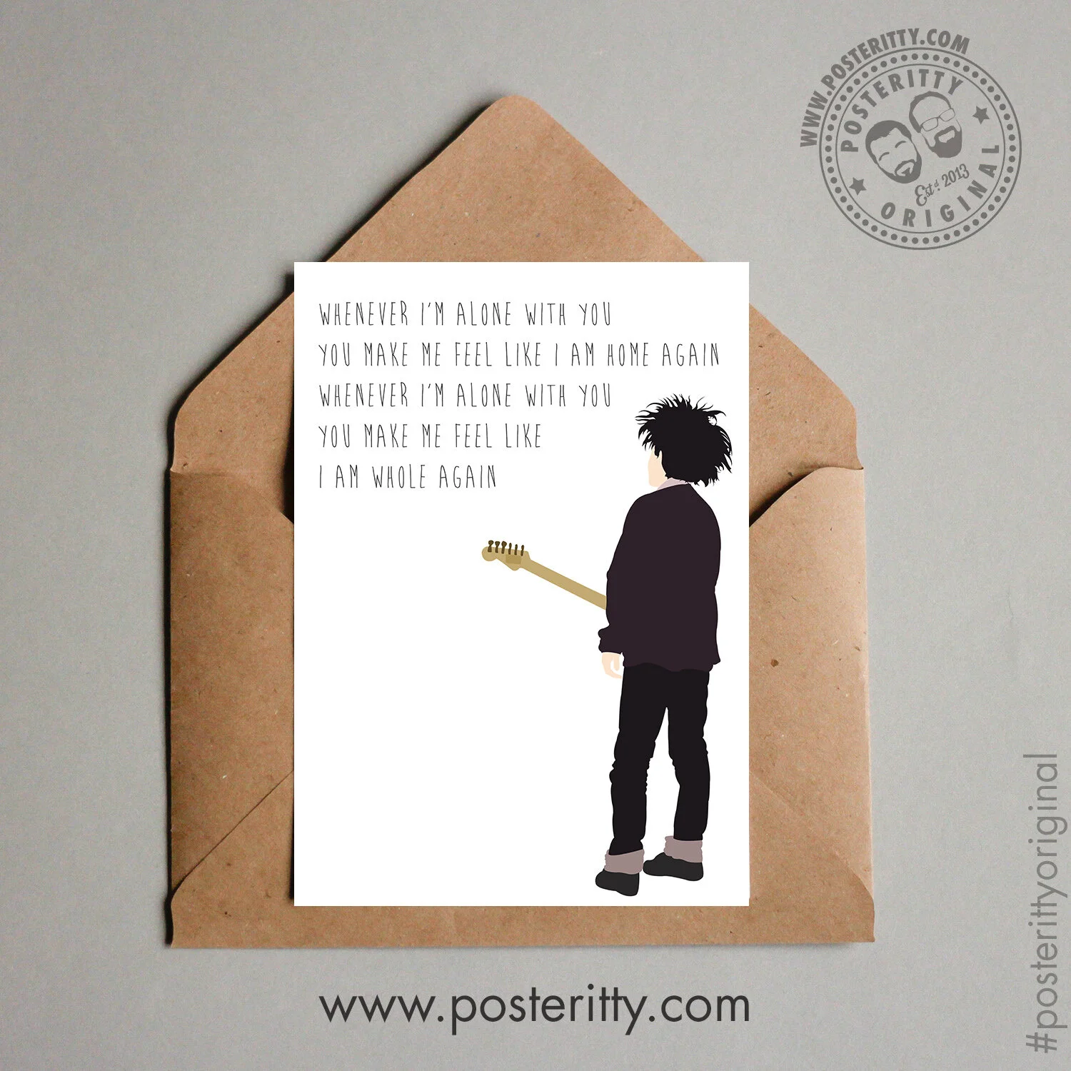 The Cure - Minimalist Music Lyrics Valentines Card — Posteritty