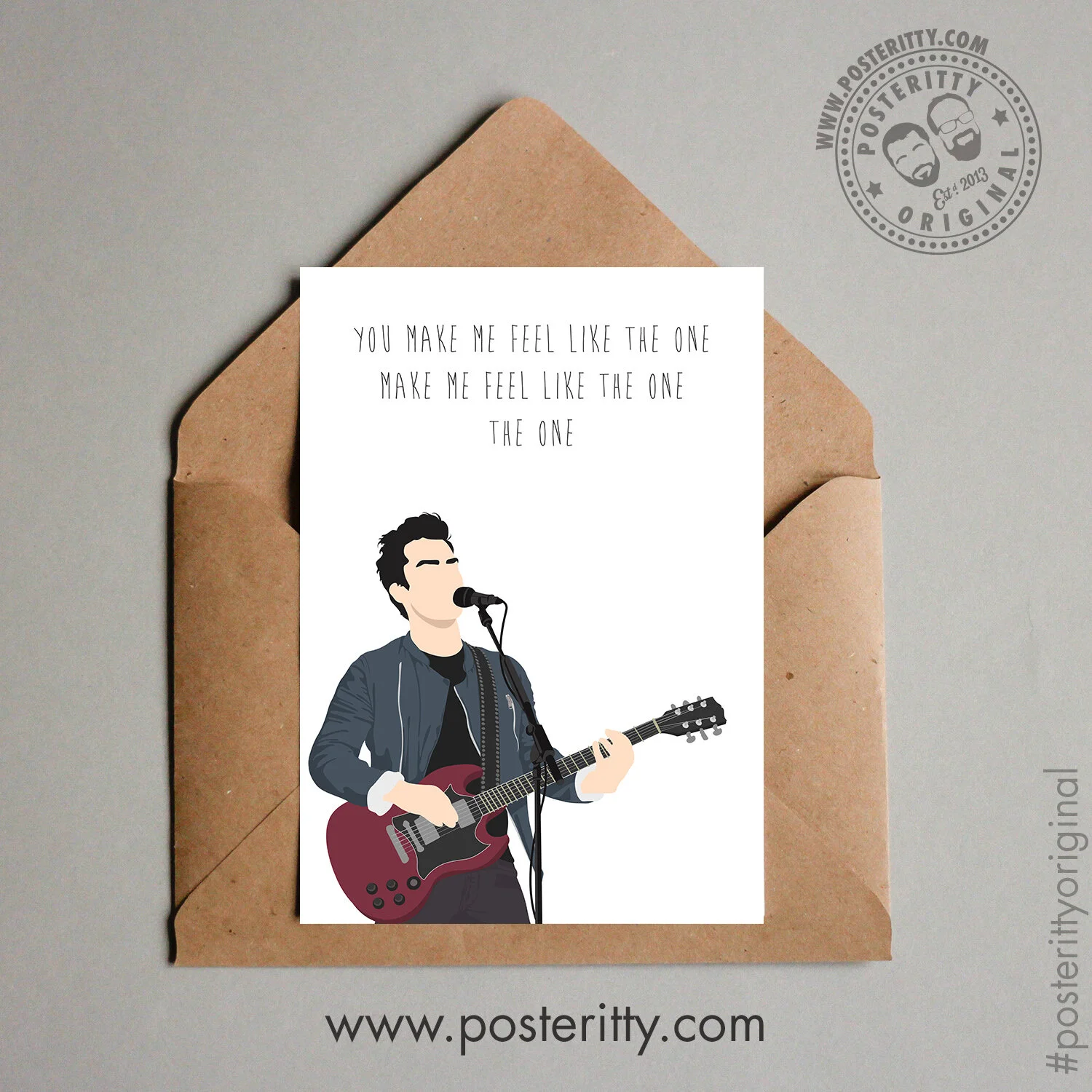 Kelly Jones - Minimalist Music Lyrics Valentines Card