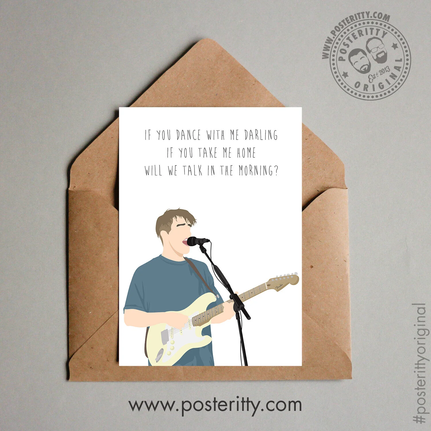 Sam Fender - Minimalist Music Lyrics Valentines Card