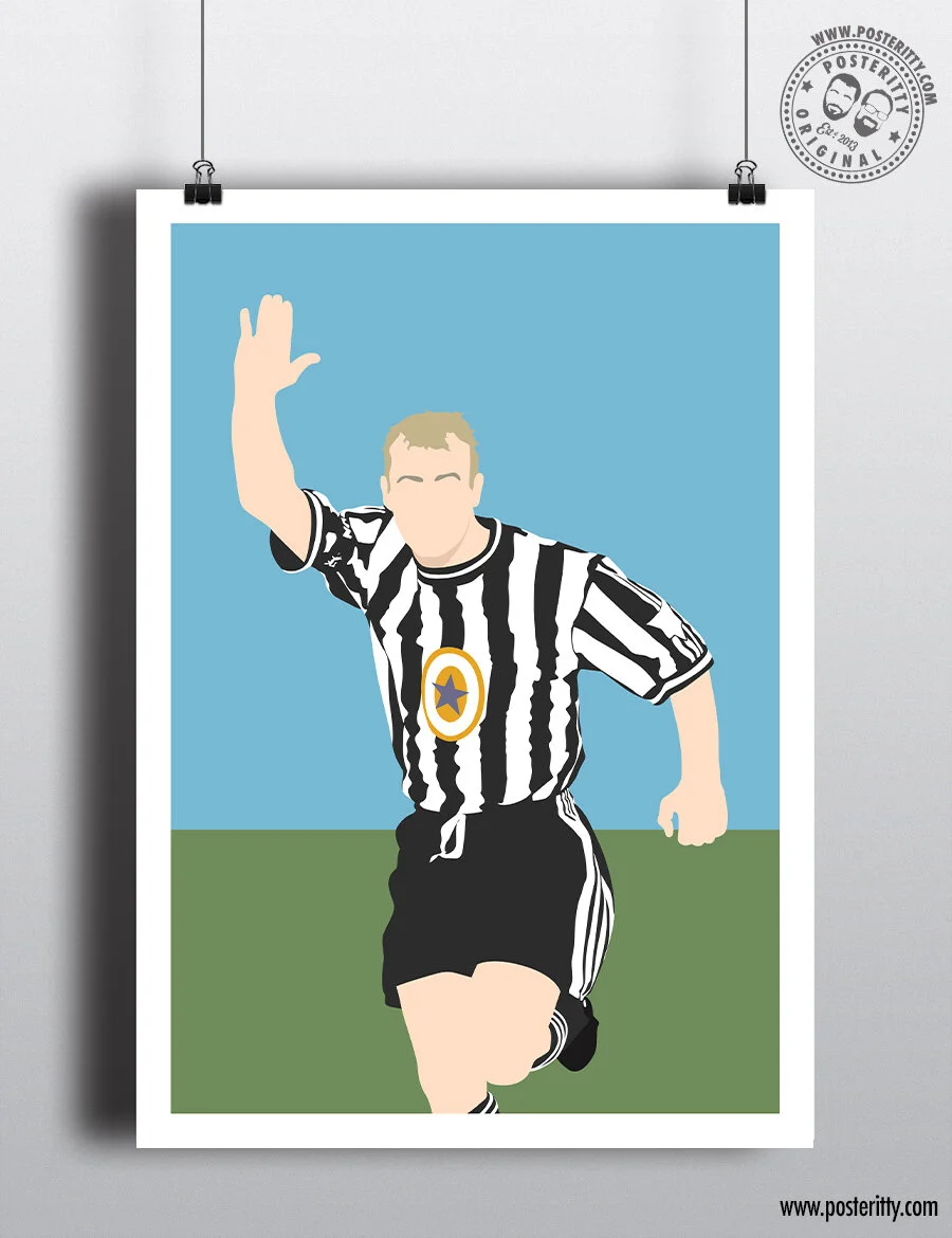 Alan Shearer - Newcastle - Minimalist Football Poster