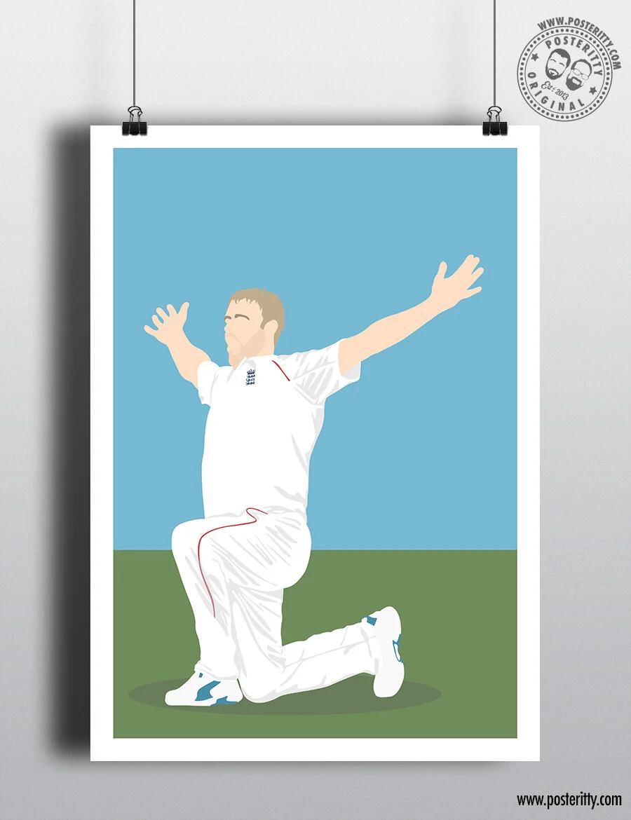 Freddie Flintoff - England Cricket Icons - Minimalist Poster