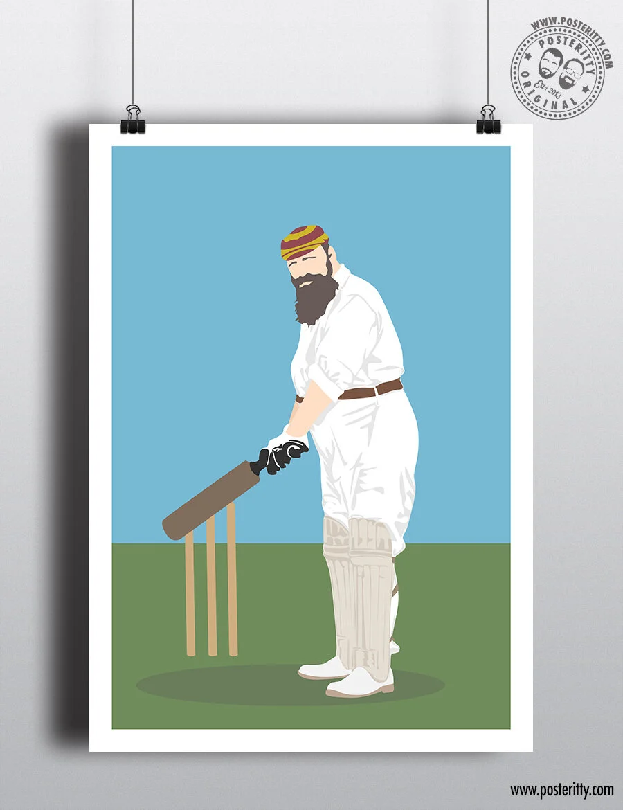 WG Grace - England Cricket Icons - Minimalist Poster