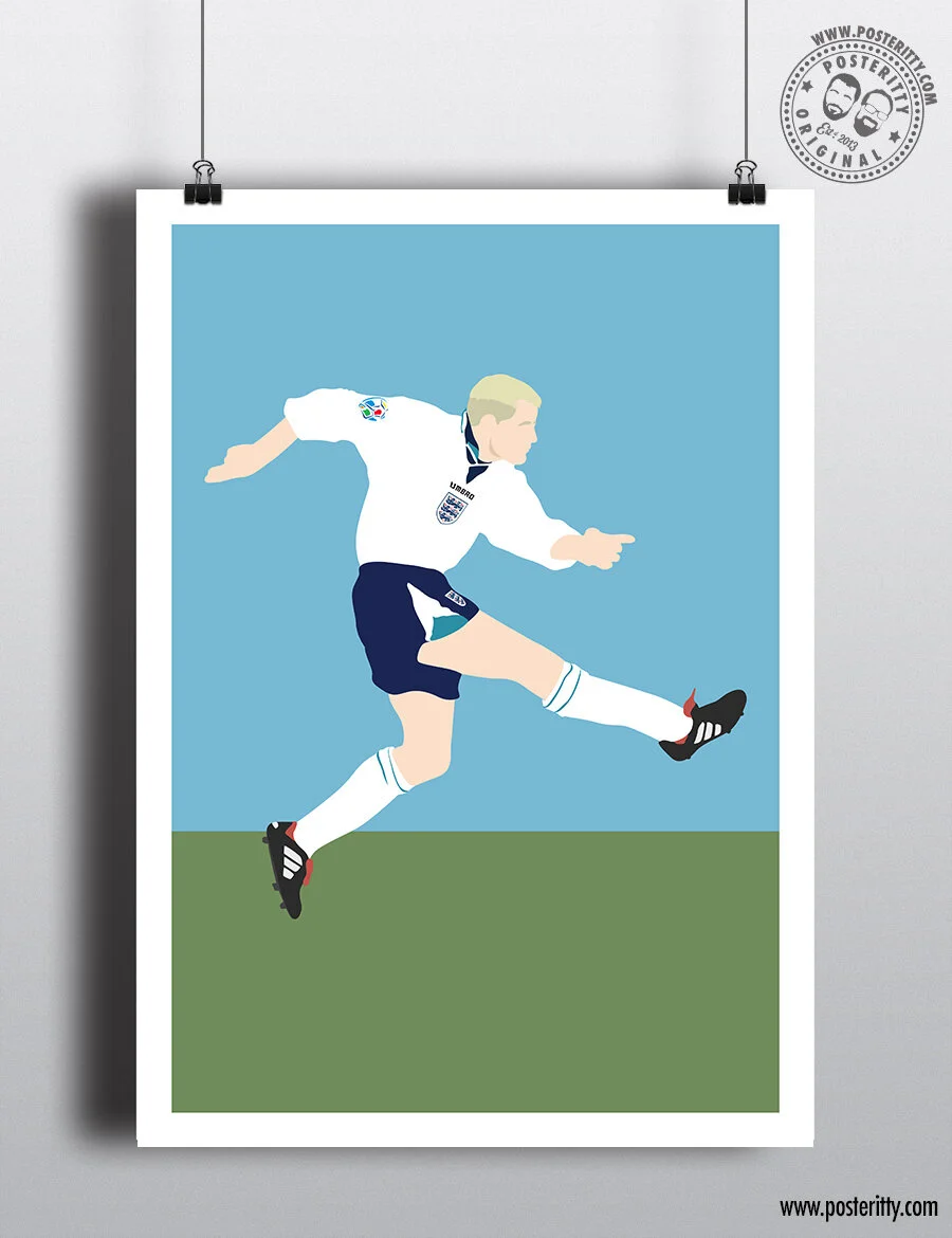 EURO 96 - Gazza Goal (Portrait) - Minimalist Poster
