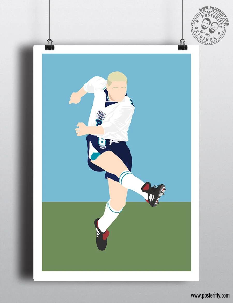 EURO 96 - Gazza Volley (Portrait) - Minimalist Poster