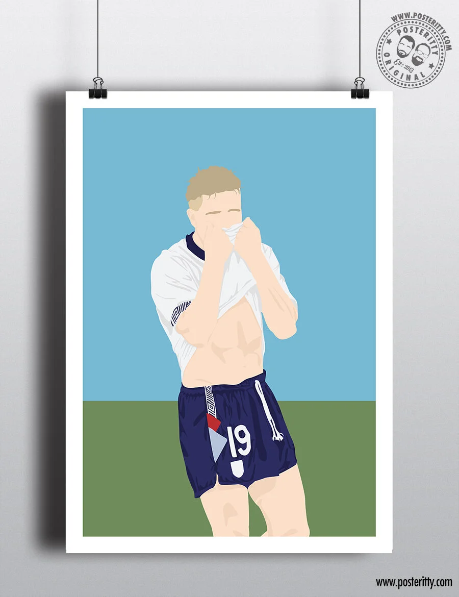 Gazza Crying - Italia 90 - Minimalist Poster