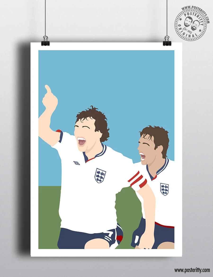 EURO 88 - Lineker &amp; Robson Celebration - Minimalist Poster
