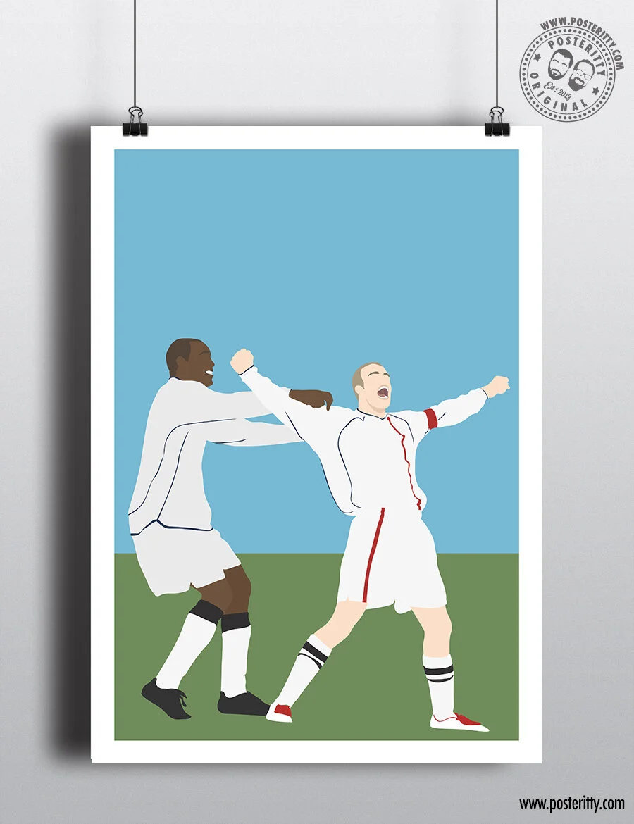 David Beckham - Greece Goal 2001 - Minimalist Poster