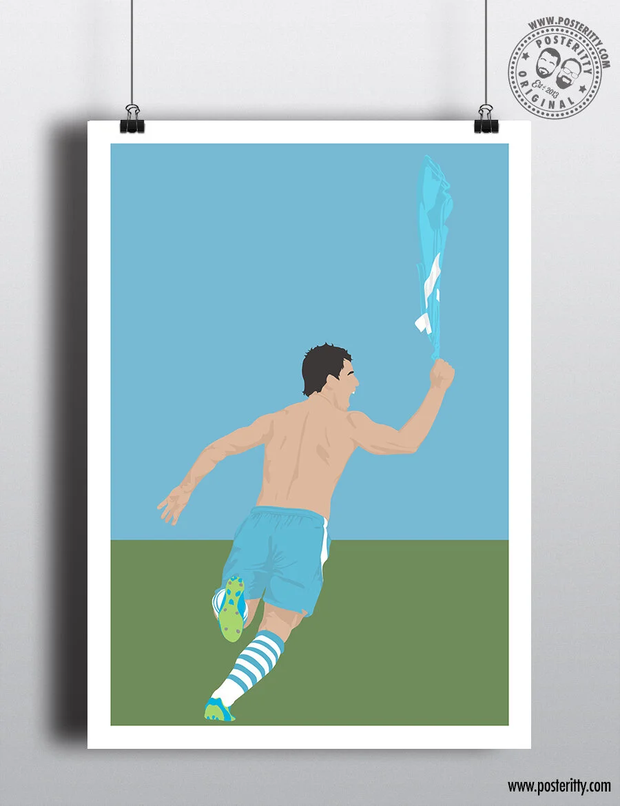 Sergio Aguero - 2012 Title Winner - Manchester City - Minimalist Poster