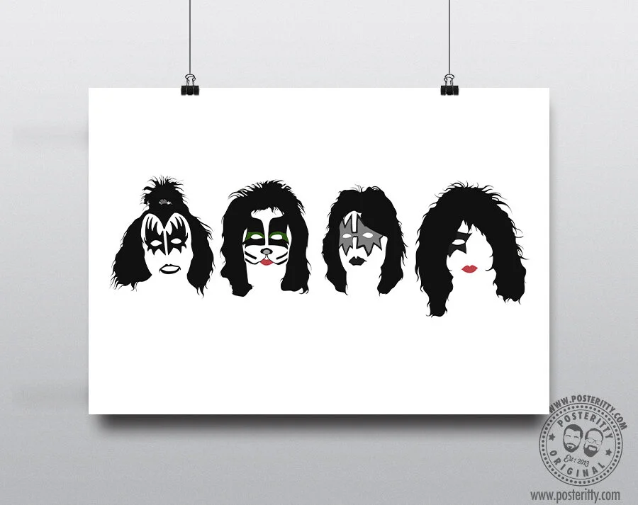 Kiss - Minimalist Silhouette Heads Poster