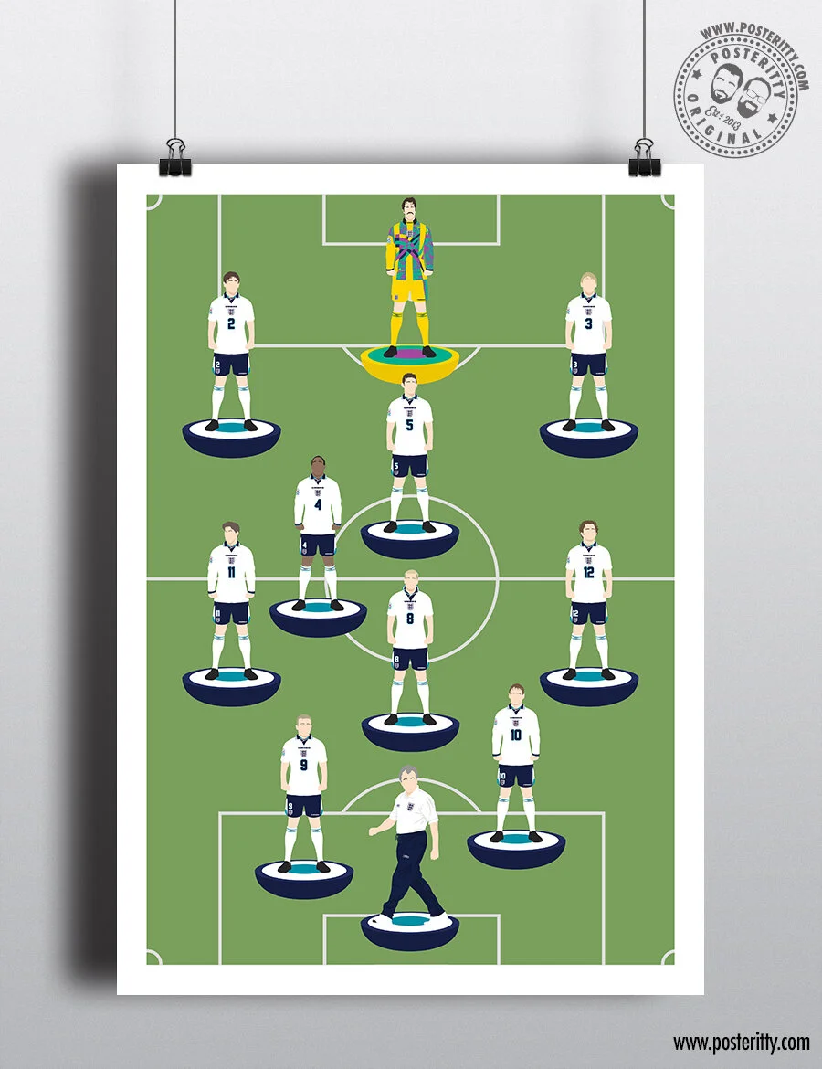 England Euro 1996 (v Scotland) - Subbuteo Icons - Minimalist Poster